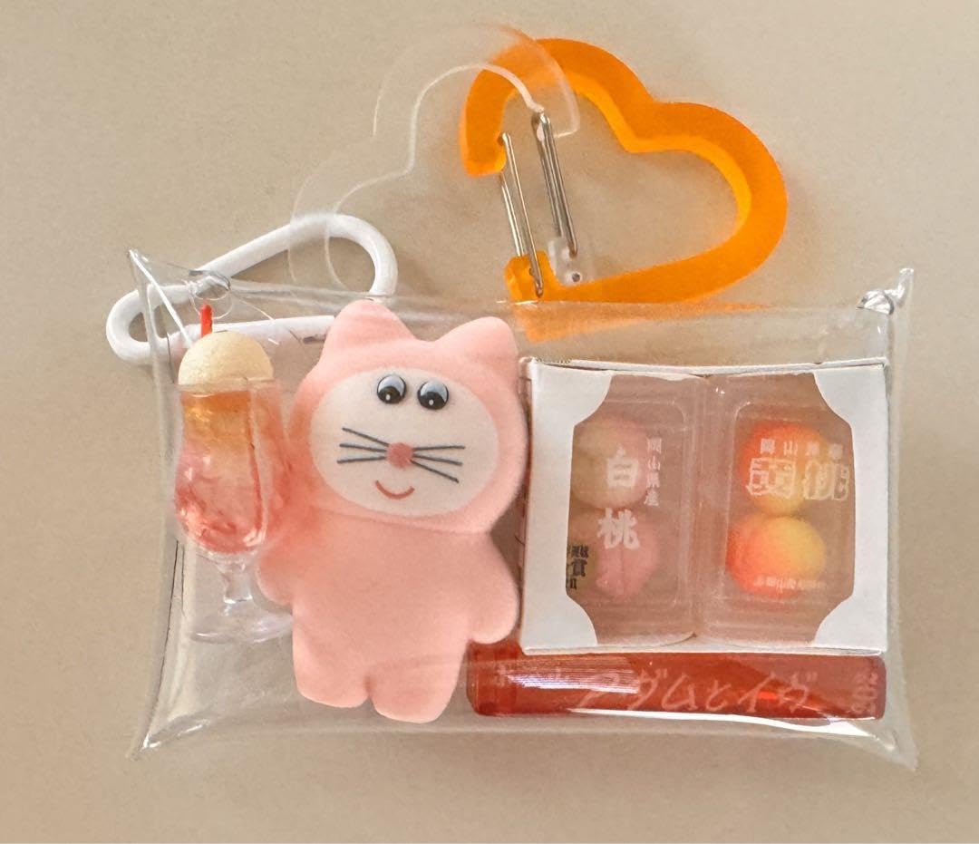 Amazon | ガチャ詰めポーチ むにゅ にゃおぴん 桃 ピンク オレンジ 旅